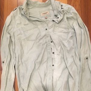 Express greenish/grey chambray shirt